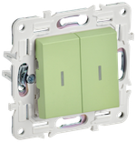 SKANDY Выключатель 2-клавишный проходной с индикацией 10А SK-V10G мятный IEK