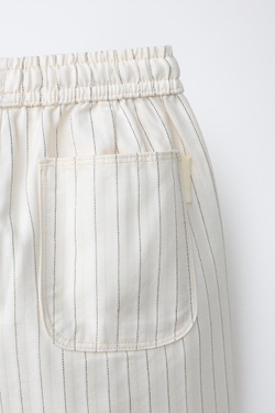 ZARA БРЮКИ В ПОЛОСКУ, ЭКРЮ