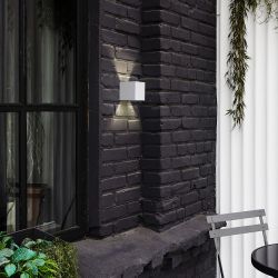 ULU-S55B-2x3W-3000K+4000K+6000K IP65 WHITE Светильник светодиодный уличный. Архитектурный накладной. С переключателем цвета свечения. Теплый3000K-Белый4000K-Дневной6000K. Корпус белый. TM Uniel