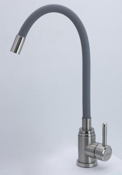 15047-H См-ль од. для кухни НЕРЖ с гиб. изливом (САТ.+СЕР.) ViEiR (10/1шт)