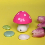 Ночник-светильник «Гриб» 7,5*7см с датчиком света, цвет розовый 4LED 230V