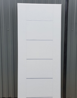 Входная металлическая дверь RеX (РЕКС) 15 Чешуя кварц черный, фурнитура хром/ В-03 Белый ясень,молдинги хром