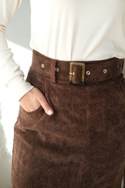 Юбка темно-коричневая из микровельвета