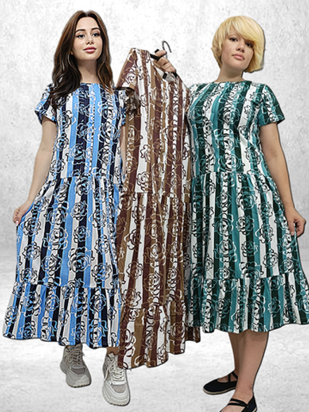 Домашнее платье c оборкой Nihol набивка (60)