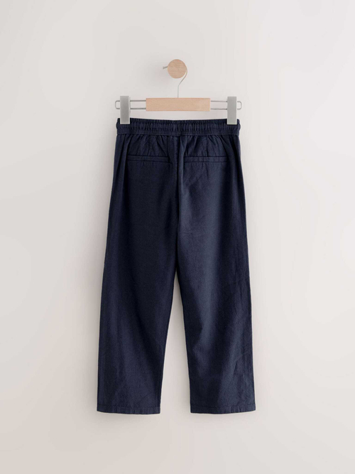 Брюки льняные для мальчика Next E42-437, Темно-синий