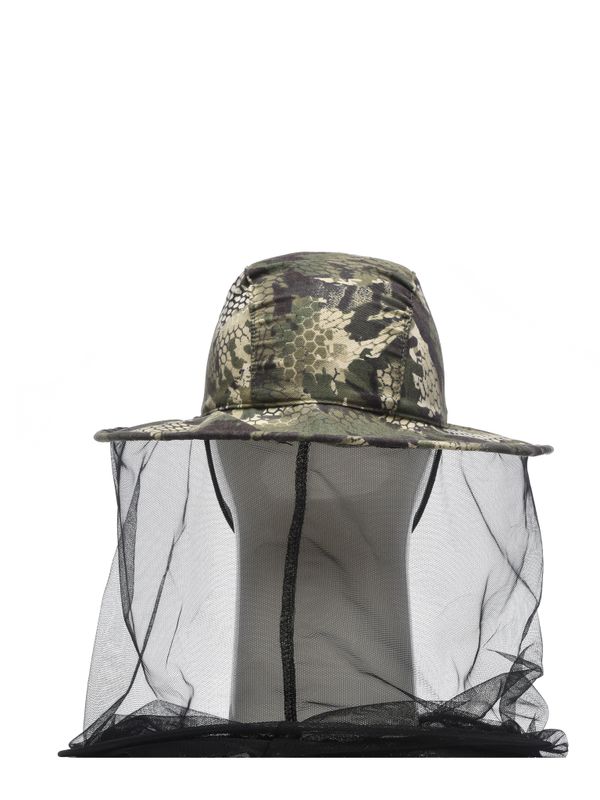 Панама-накомарник с кольцом Антигнус ткань Смесовая цвет Зеленый питон