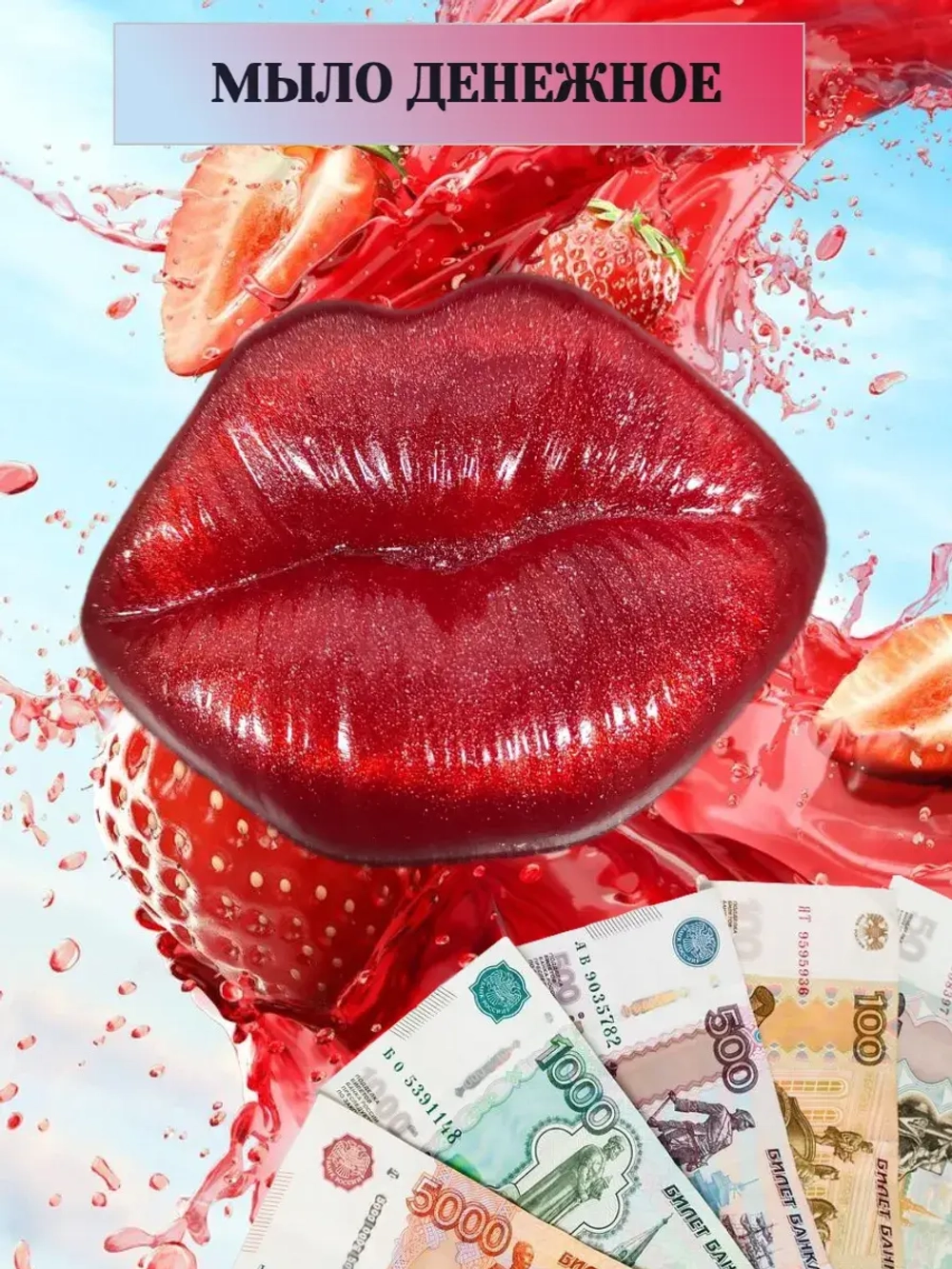 Денежное Мыло губы с деньгами внутри