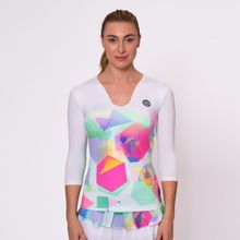 Футболка женская с длинным рукавом Kaleido и V-образным вырезом