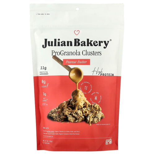 Julian Bakery, ProGranola Clusters, арахисовая паста, 255 г (9 унций)