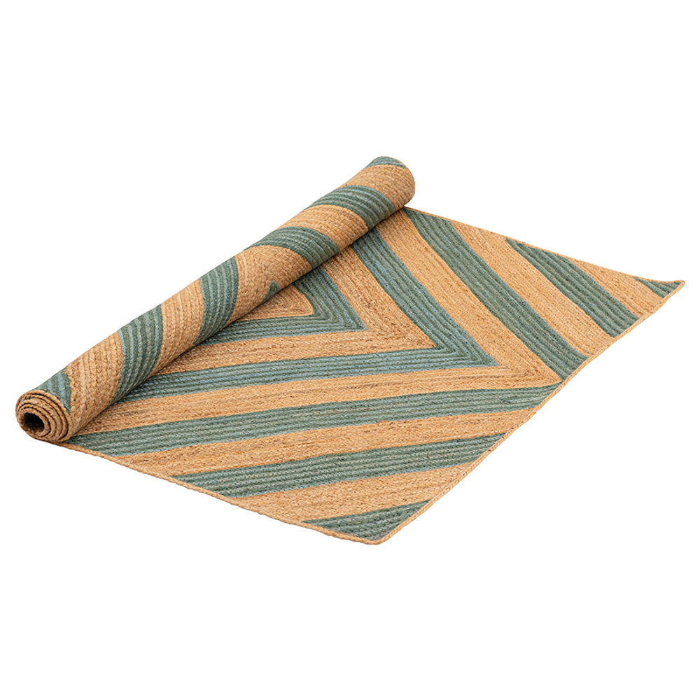 Ковер из джута 120х80см Tkano Ethnic зеленый с вставками