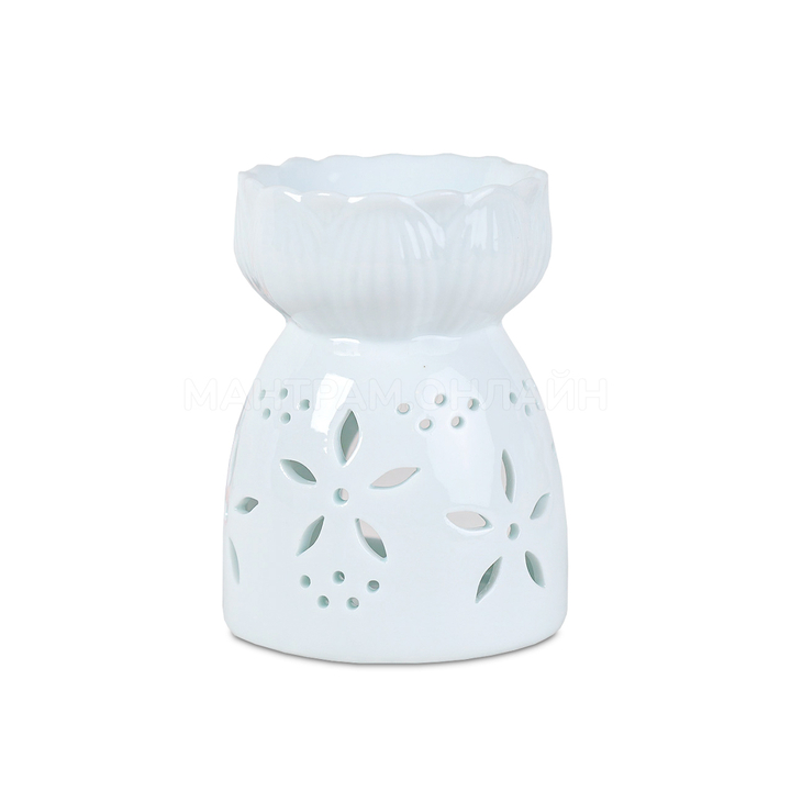 Аромалампа Вазочка узор цветы цвет белый 10 см