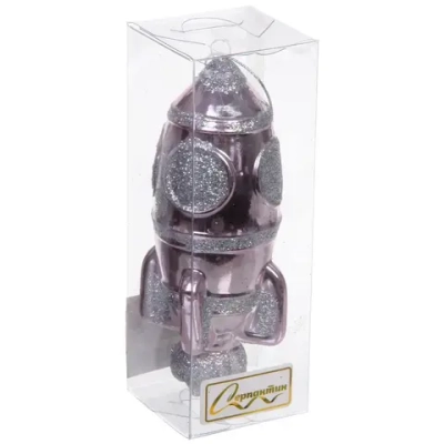 Елочная игрушка «Новогодняя ракета» 12*5*5 см, розовый