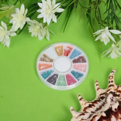 Украшение для нейл-арта «Nail Art Design», бисер, цвет микс, в пакете, 7*7см