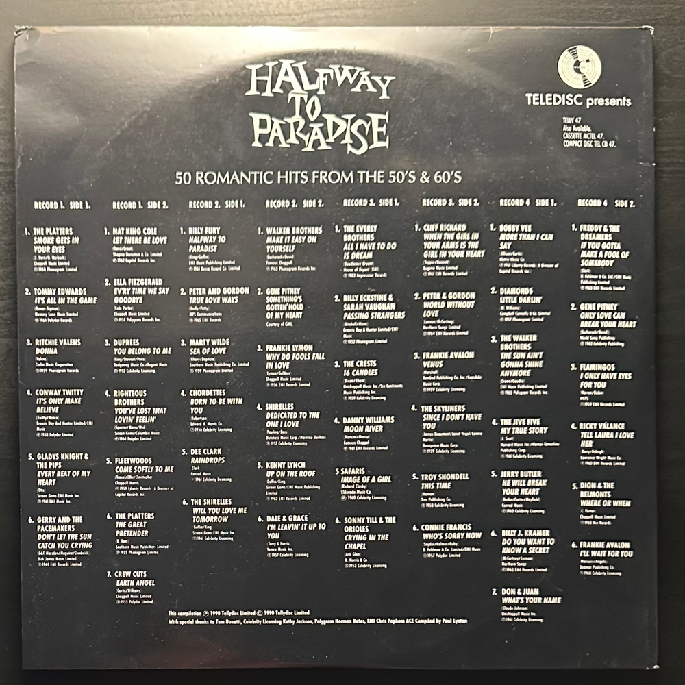 Сборник Halfway To Paradise 4LP (Англия 1990г.)