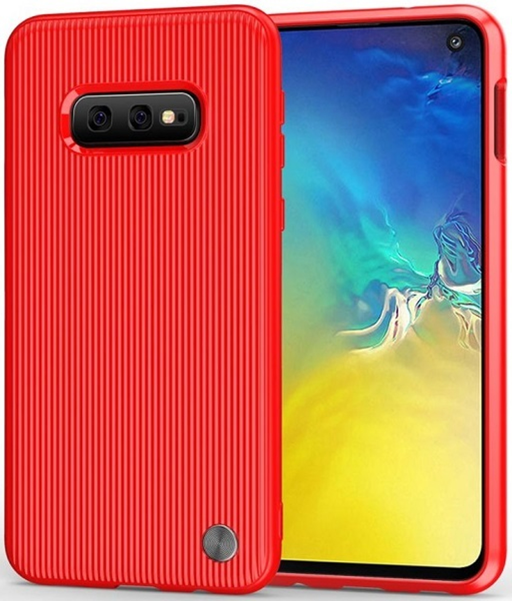 Чехол для Samsung Galaxy S10e цвет Red (красный), серия Bevel от Caseport