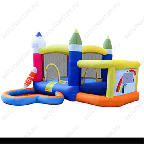 Батут для детей на дачу "Радужный замок" 3,4*3,1*2,1 м