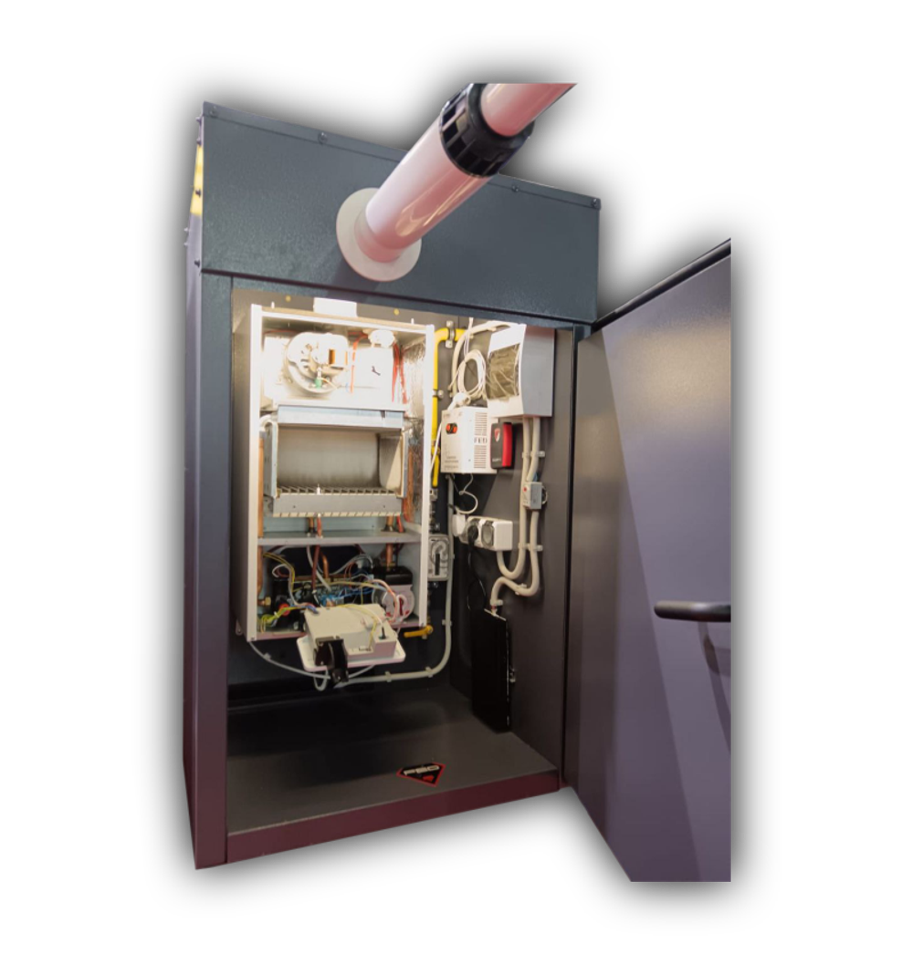 Котельная наружного размещения с котлом газовым одноконтурным конденсационным Varme Cond В 42 кВт Federica Bugatti