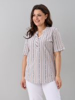 Блузка БЛ-122/бежевый-полоскабуквы