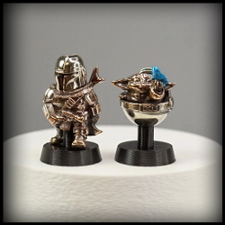 Темлячная бусина "Мандо + Грогу" для ножей , биметалл , лимитка