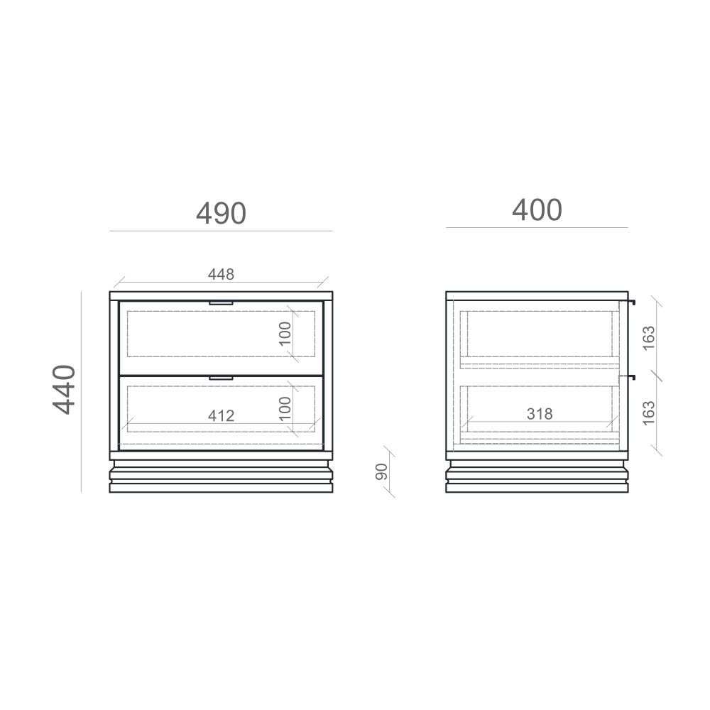 Прикроватная тумба TIMELESS TLD125 на цоколе