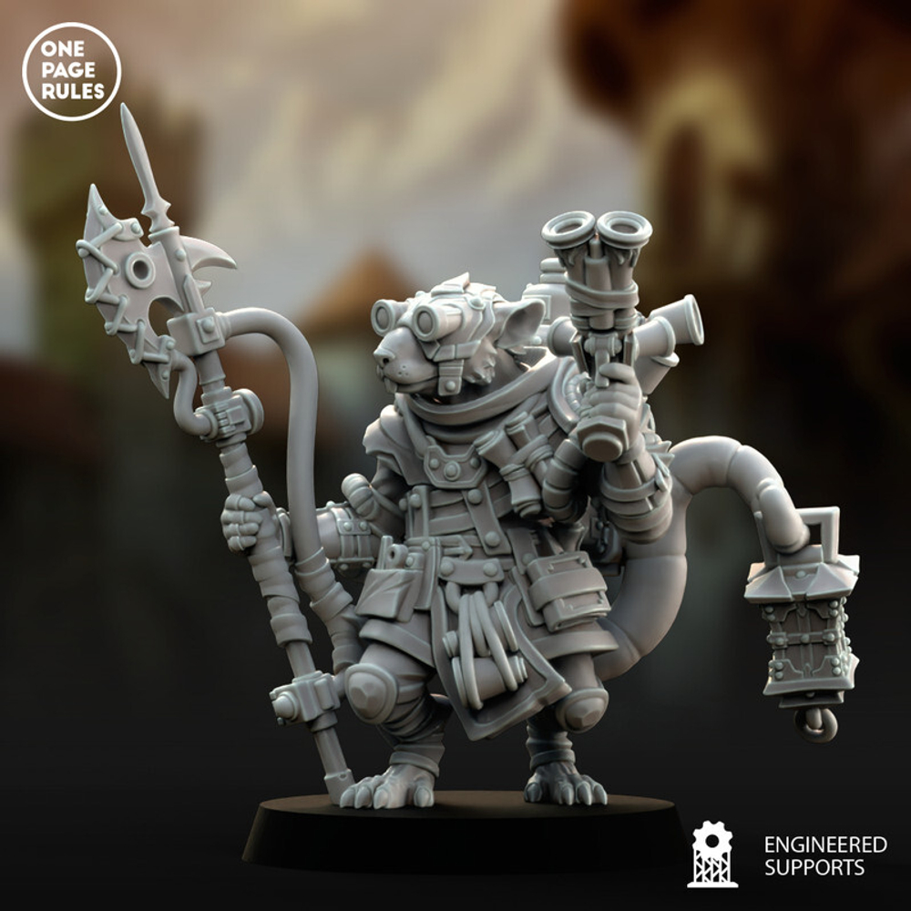Grand Alliance Chaos Skaven Warlock Engineers миниатюра для dnd, днд, pathfinder, фентези, Настольная игра, НРИ, Варгейм, РПГ