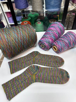 Caliza - Italy Stock- 75% шерсть, 25% п/а; 420м/100гр., мультиколор салатовый, MP