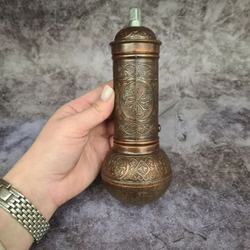 Мельница "Kesem" ручная с ложкой для специй, перца, соли 12 см/ACAR. Турция (медный)