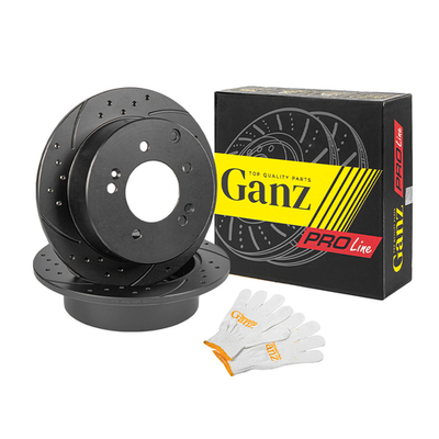 Диск тормозной GANZ задний перфорированный PRO-Line с покрытием (комплект - 2 шт) KIA Cerato 08 / Soul 08 Арт.: GIJ06023S