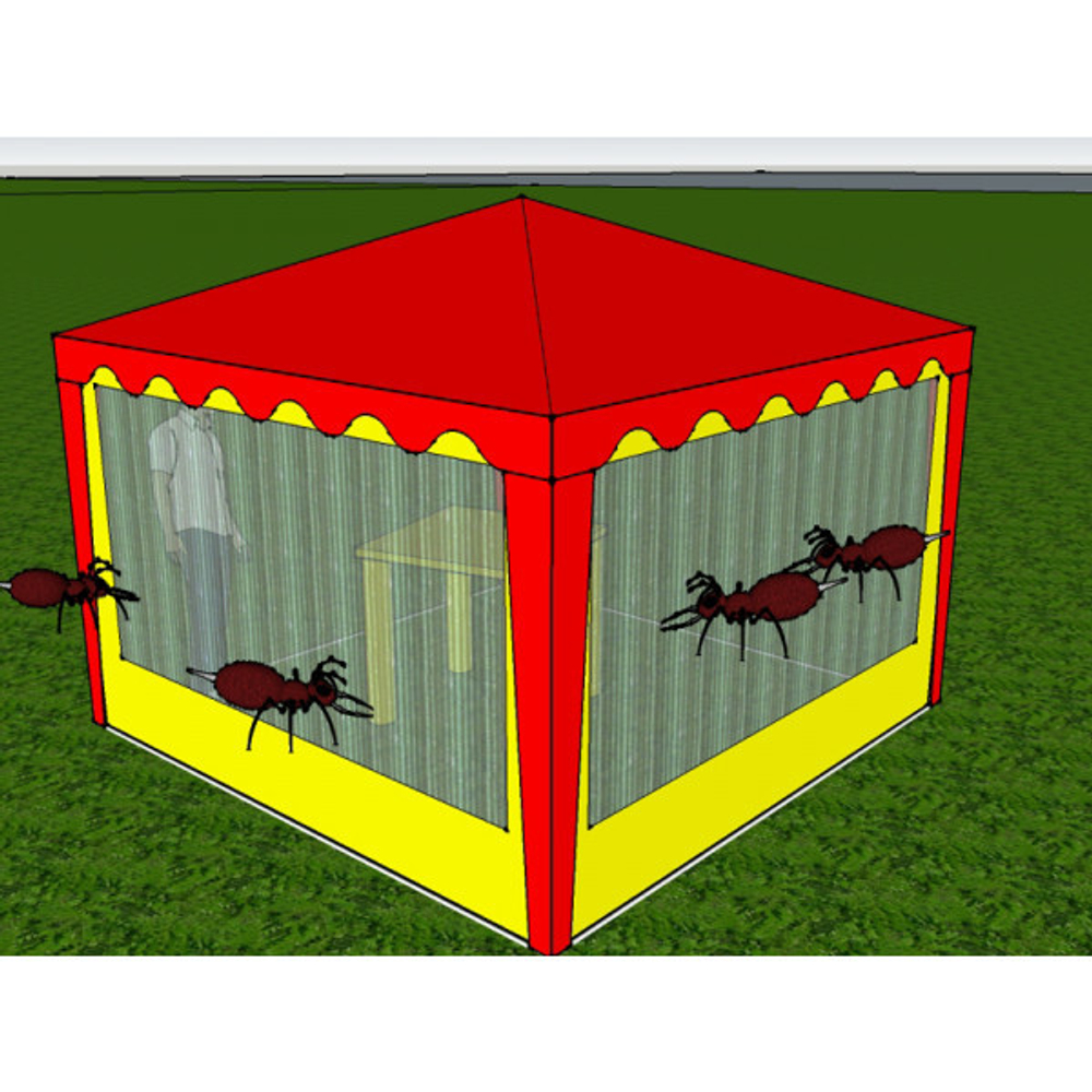 Стенка Митек с антимоскитной сеткой 2,0х2,0 (к беседке 6 граней)