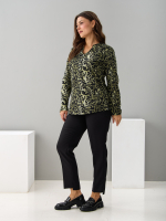 Блузка БЛ-22/зеленый-леопард