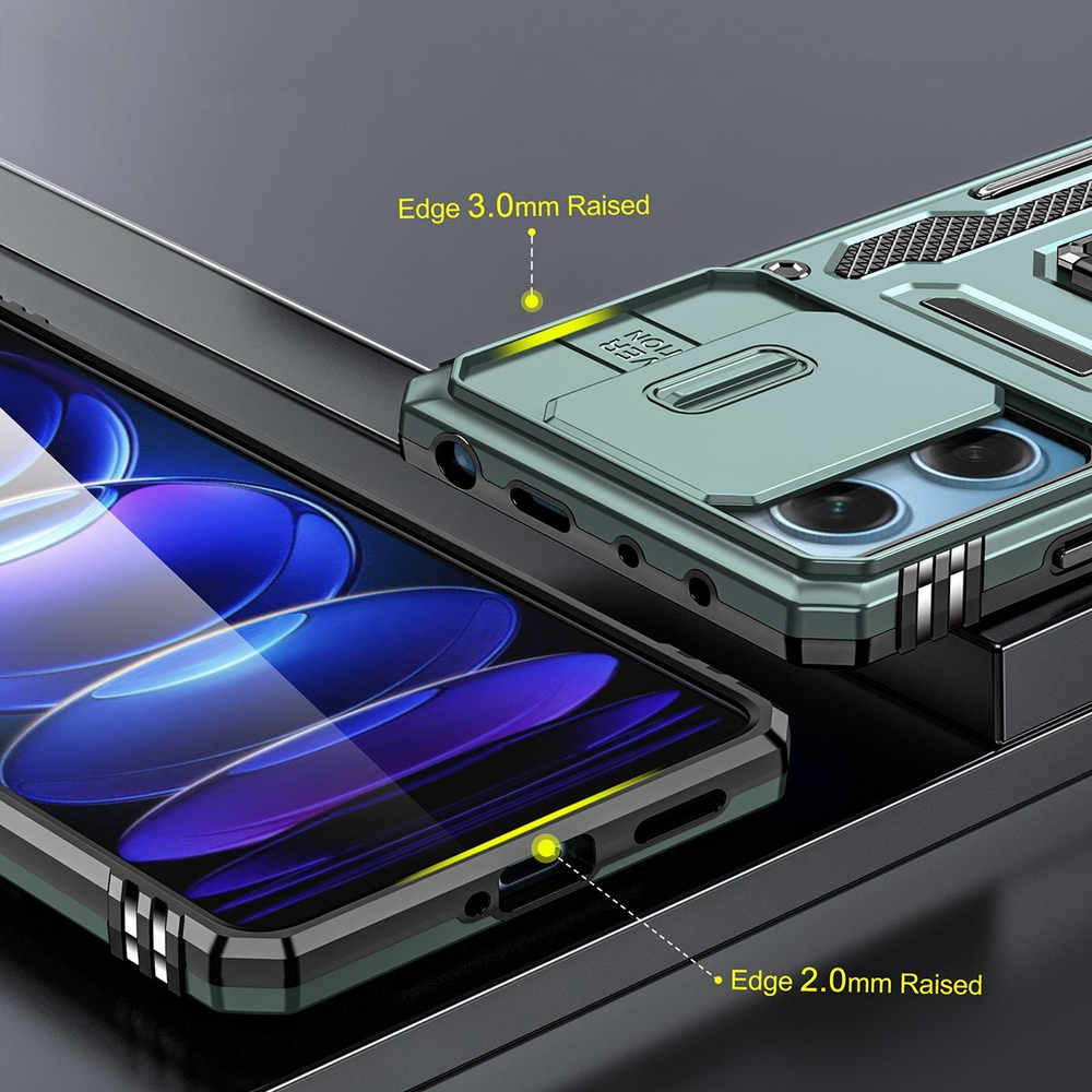 Чехол Safe Case с кольцом и защитой камеры для Xiaomi Poco X5 Pro 5G
