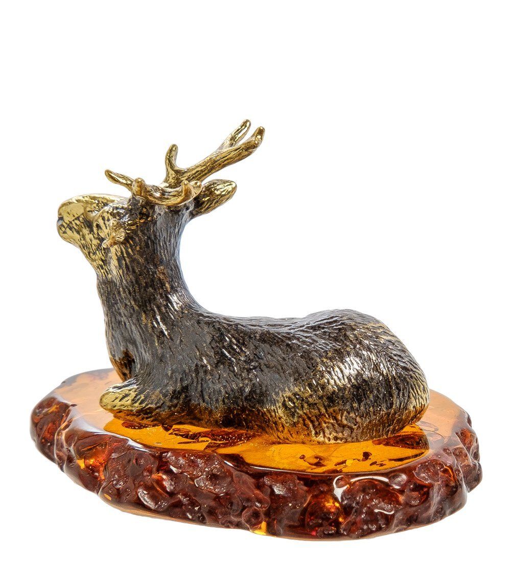 Народные промыслы AM-2056 Фигурка «Олень» (латунь, янтарь)