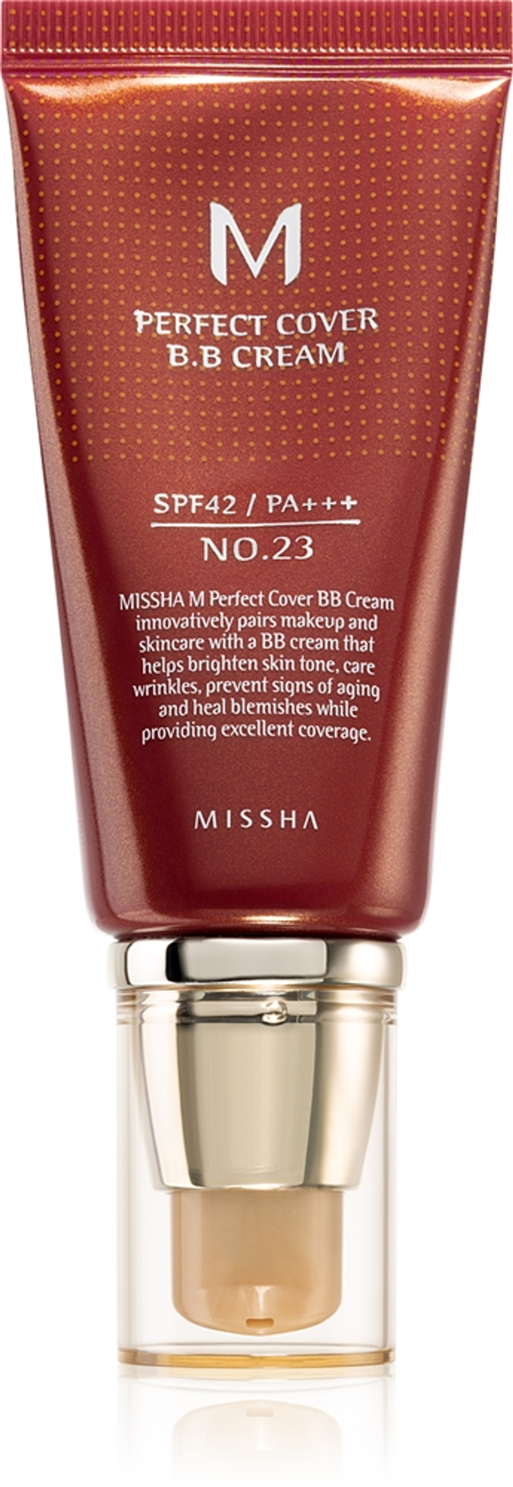 Missha M Perfect Cover - Крем ВВ с высокой защитой от УФ-лучей оттенок No. 23 Natural Beige SPF42/PA+++, 50 ml