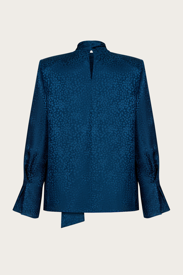 Блуза из жаккардового шелка с принтом