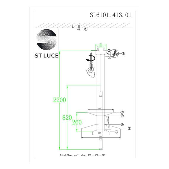 Подвесной светодиодный светильник ST Luce Isola SL6101.413.01