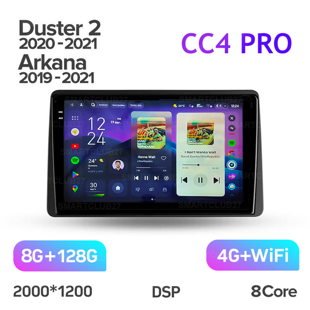 Teyes CC4 Pro 10,2" для Renault Duster, Arkana 2020-2021