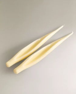 ZARA HOME НАБОР ДЕКОРАТИВНЫХ СВЕЧЕЙ В ФОРМЕ ЛИЛИИ ( 2 ШТ.), БЕЛЫЙ