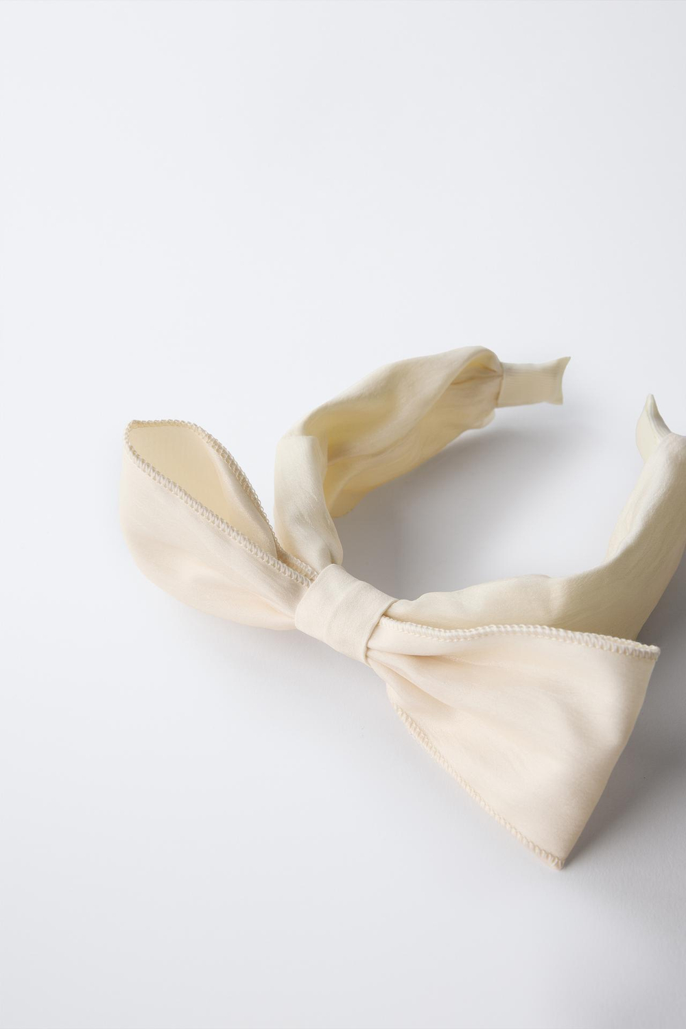 ZARA ОБОДОК С БАНТОМ ИЗ ОРГАНЗЫ, ЭКРЮ