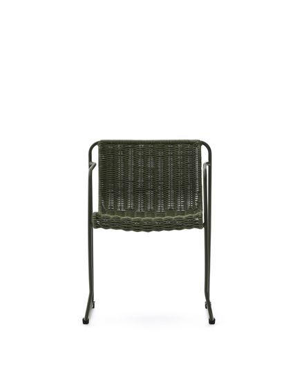 Стул Maurina из зеленой оцинкованной стали и зеленой веревки