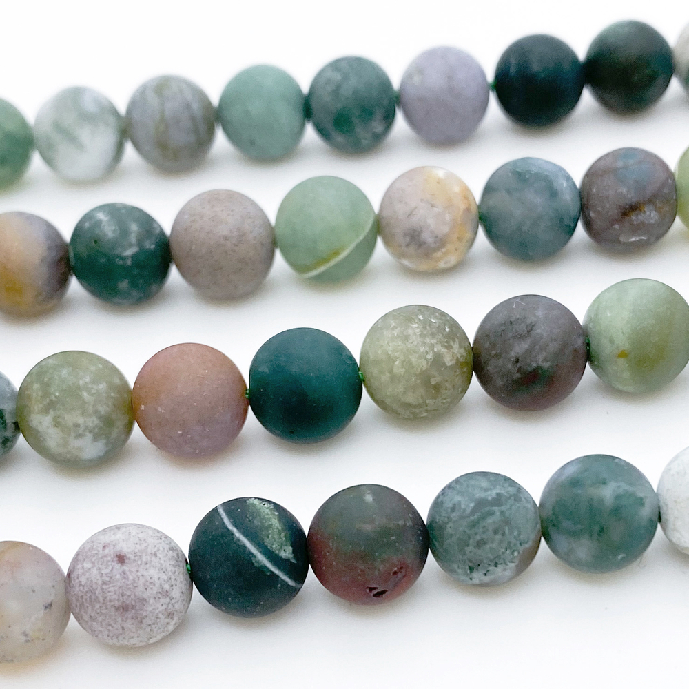 "Индийский агат" (халцедон) матовый, диаметр 8,3-8,5 мм, цена за 22 шт (1/2 нити)