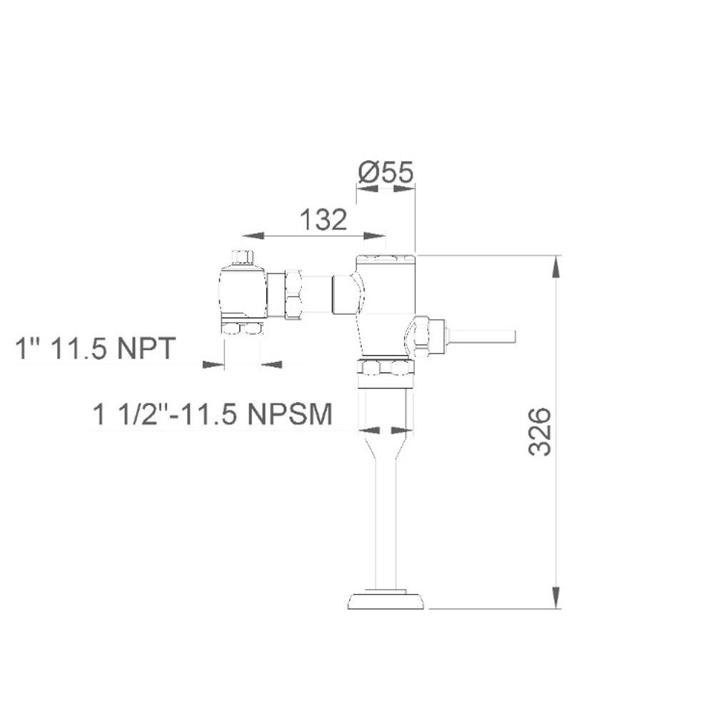 Кран смывной Protemp для писсуара наружного монтажа 3/4"G 07091.B