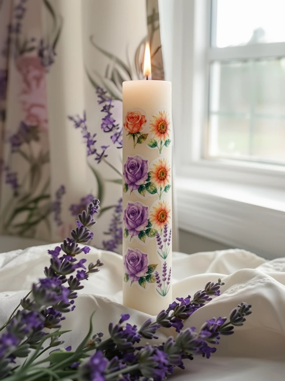 Трансфер переводной - декаль для свечей и гипса прованс 001 А5