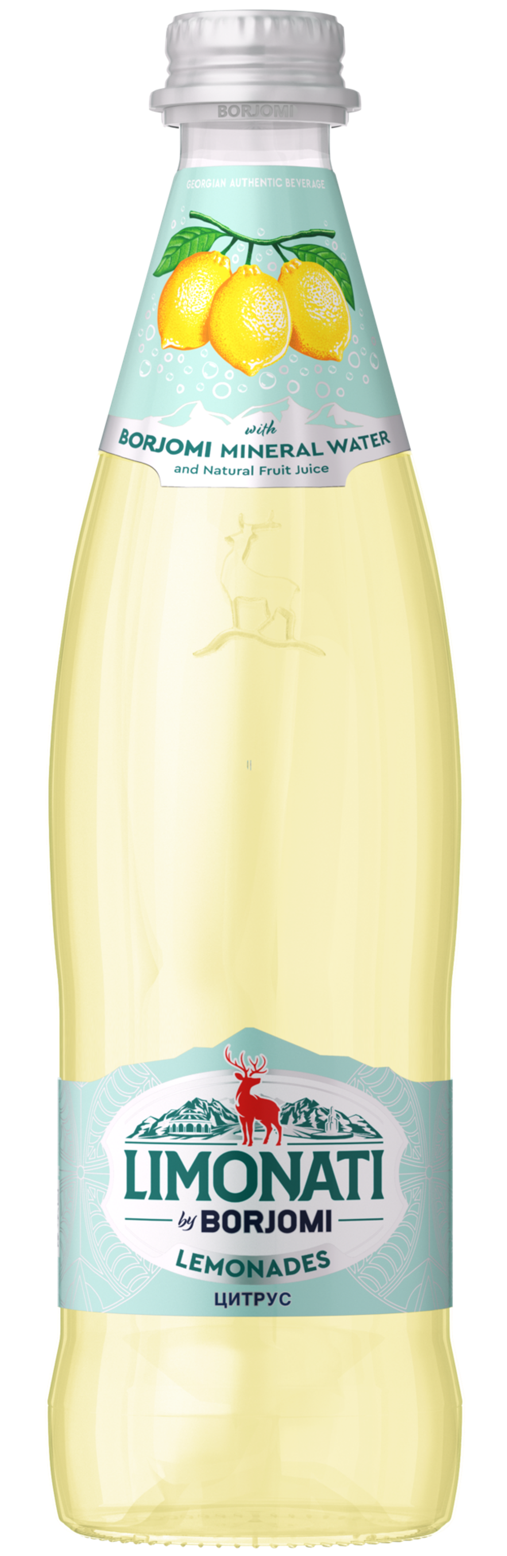 Грузинский Лимонад Limonati by Borjomi Цитрус, glass 0,5 л.