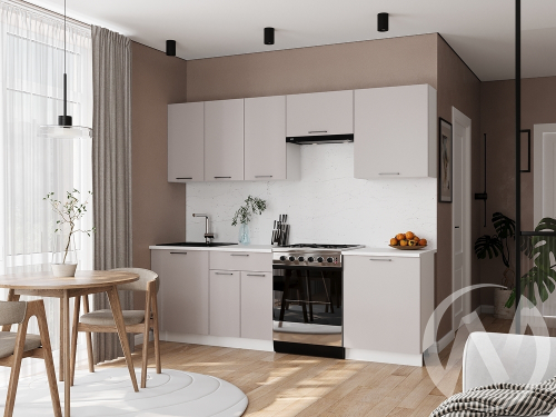 Кухня 2;4 м "Хейли" белый; кашемир (корпус белый)