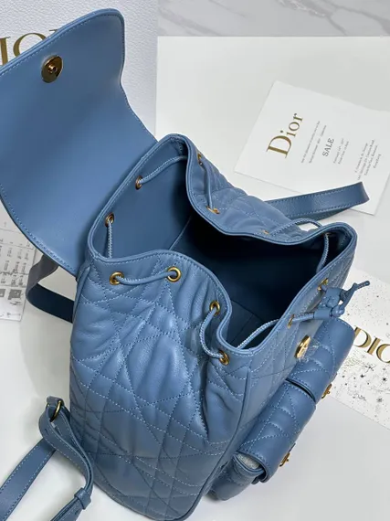 Рюкзак Dior Caro синий, модель среднего формата