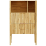 Шкаф книжный однодверный 2 ящика Розенбург из массива дуба на ножках