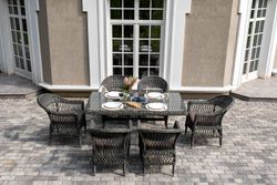 "Амароне" обеденная группа из искусственного ротанга на 6 персон, цвет графит