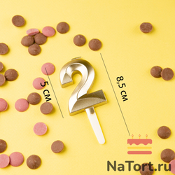 Свечи для торта, цифра 2 (золото, 5 см)