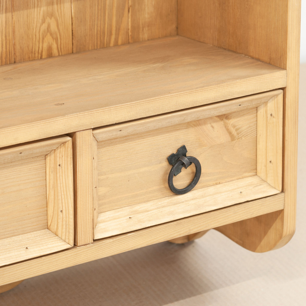 Шкаф навесной Прованс 2 ящика для кухни и ванной из массива сосны, бежевый