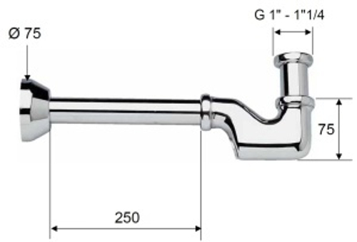 Сифон латун-й для  биде "TIM"